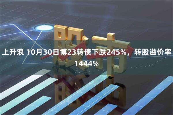 上升浪 10月30日博23转债下跌245%,转股溢价率1444%